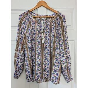 Jane + Delancey Floral Flowy Boho Peasant Top